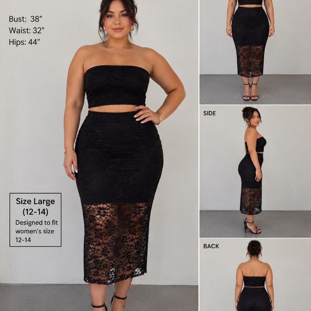 No boundaries black lace 2 piece , size 12 -14
